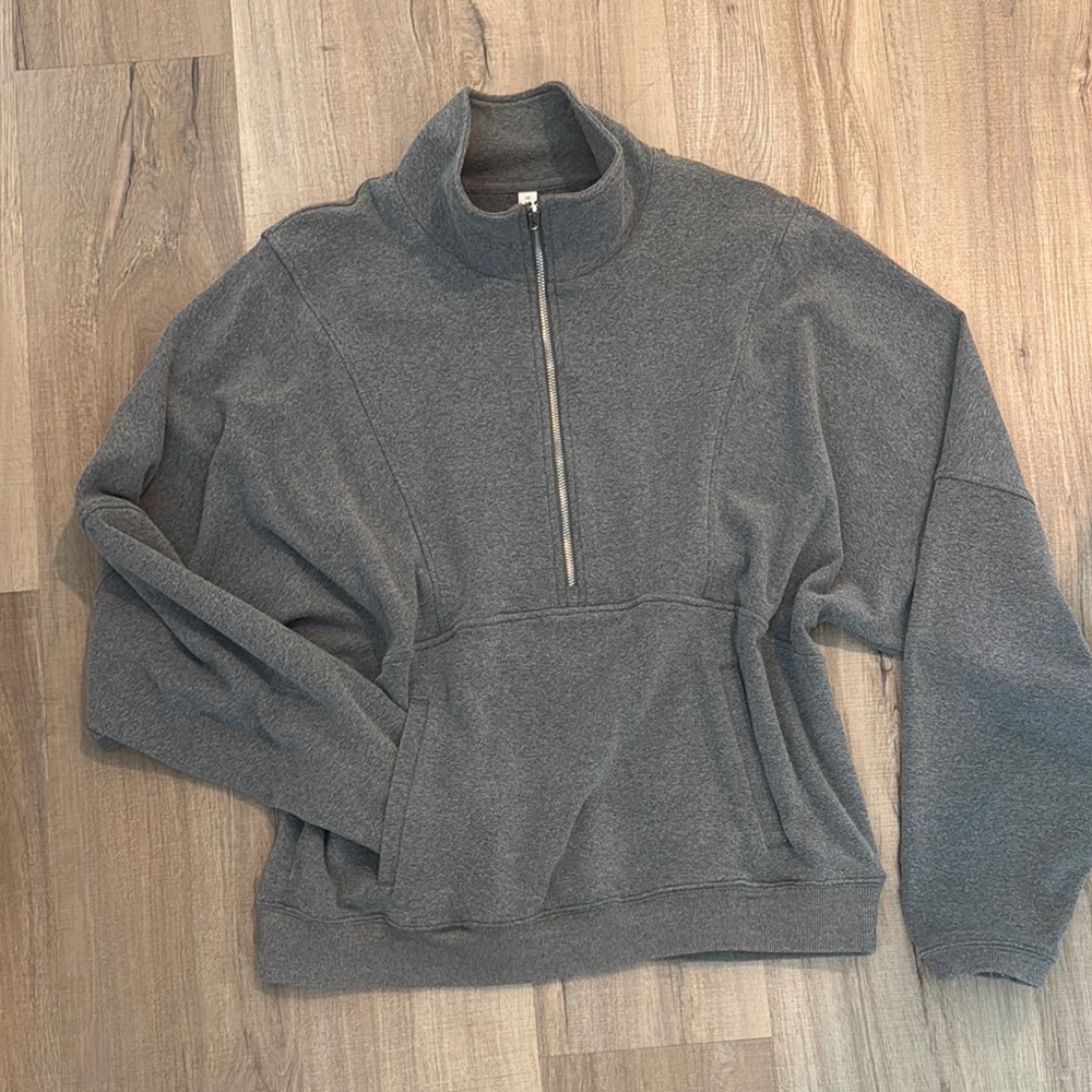 PTULA Women's Gray Half-Zip Sweater